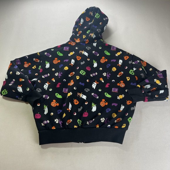 Disney Parks Halloween 2022 Mickey Ghost Full Zip Hoodie SZ Medium Spooky Witchy - Picture 4 of 12